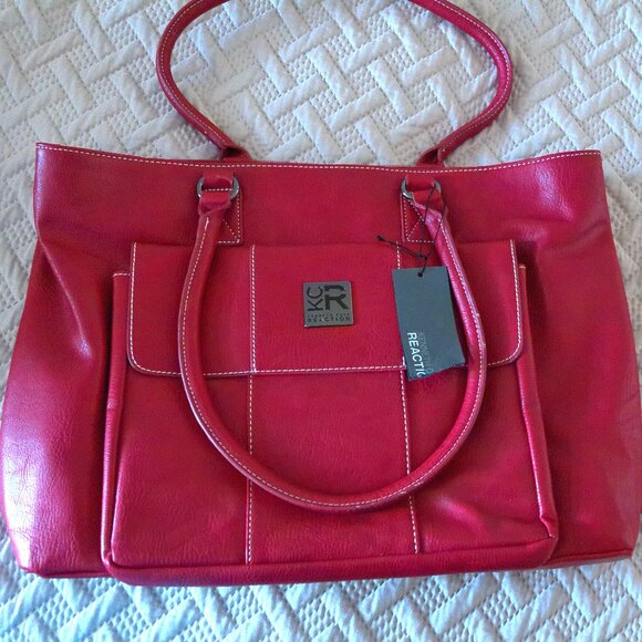 Brand New Kenneth Cole Reaction Shoulder Bag/ Tote - Red - Picture 1 of 3